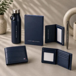 Premium 5 in 1 Gift Set with High End diary, Metal Pen, Metal Flask, Premium Wallet & Luxary Card Wallet